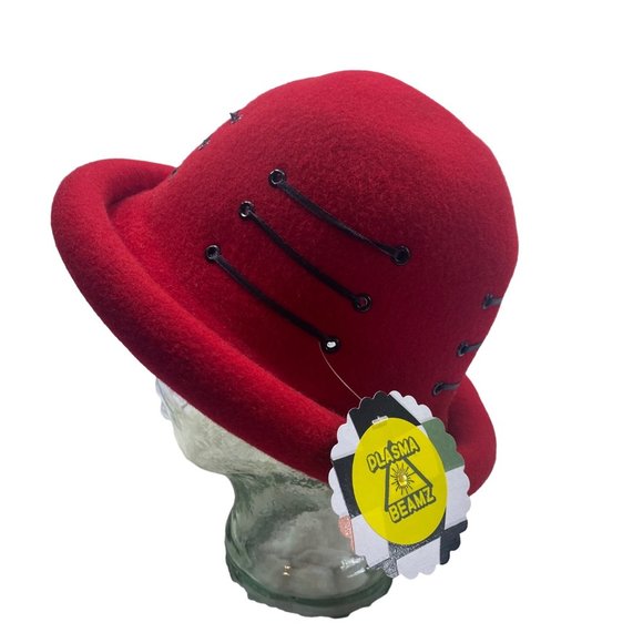 Red Wool Laced Bowler